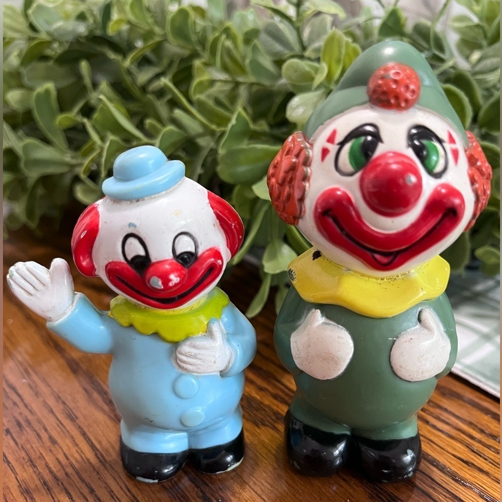 1960’s Happy Circus Clown Figures Hong Kong Cake Topper Decoration Toy